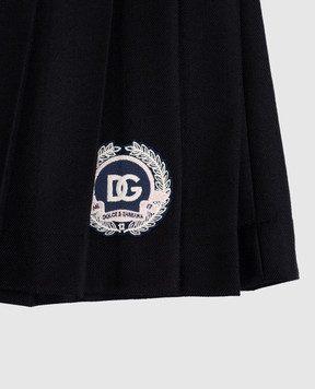 Dolce&Gabbana Children's blue pleated wool skirt L55I60FU28G