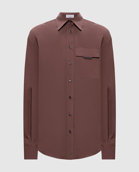 Brunello Cucinelli Brown shirt with monil chain M0091MY516