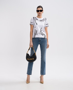Balmain White T-shirt with "Je t'aime" print EF1EF000GE35