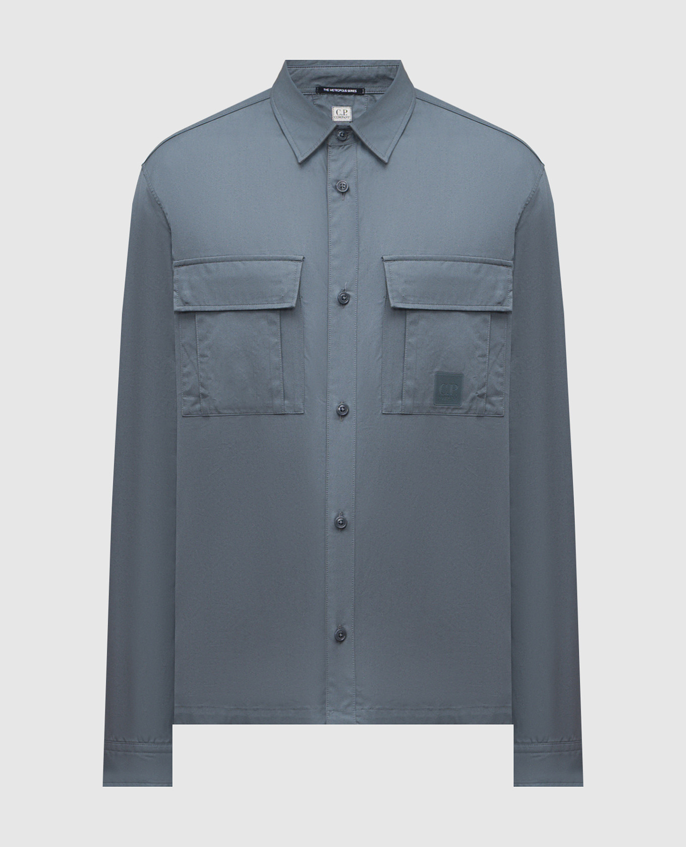 Blue shirt with textured logo C.P. Company