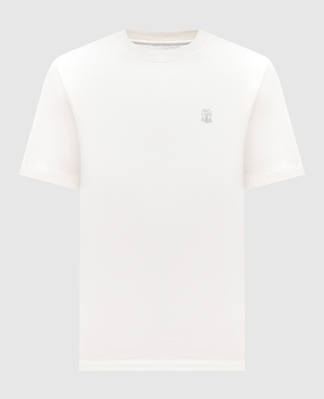 

Beige T-shirt with logo print Brunello Cucinelli