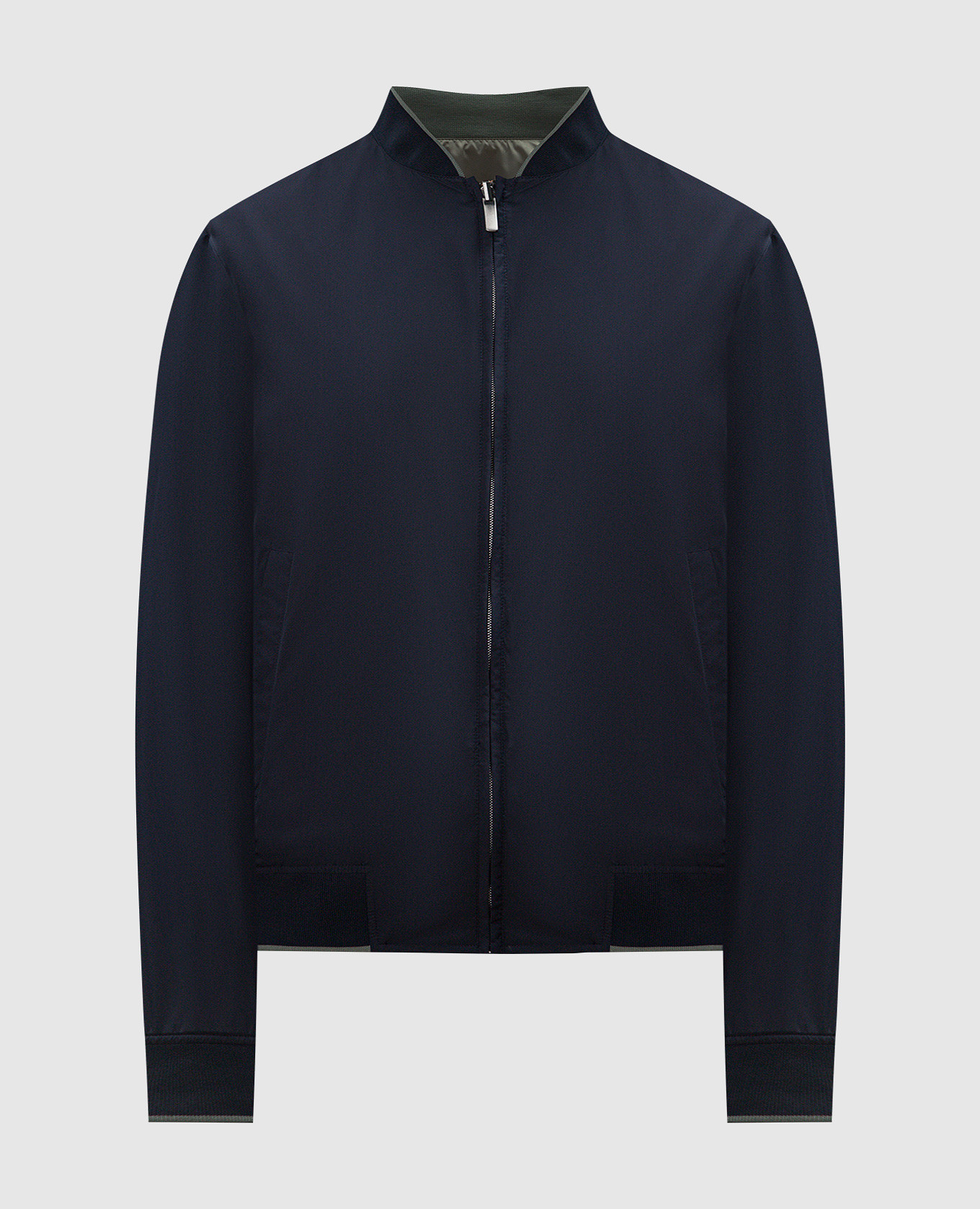 

Reversible bomber jacket with logo patch Canali, White