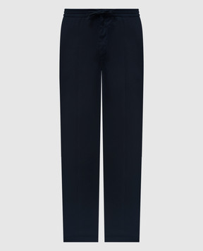 Canali Blue linen and wool pants AE02571U7003