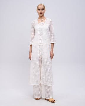 Twinset White cape with openwork pattern 251LM2HDD