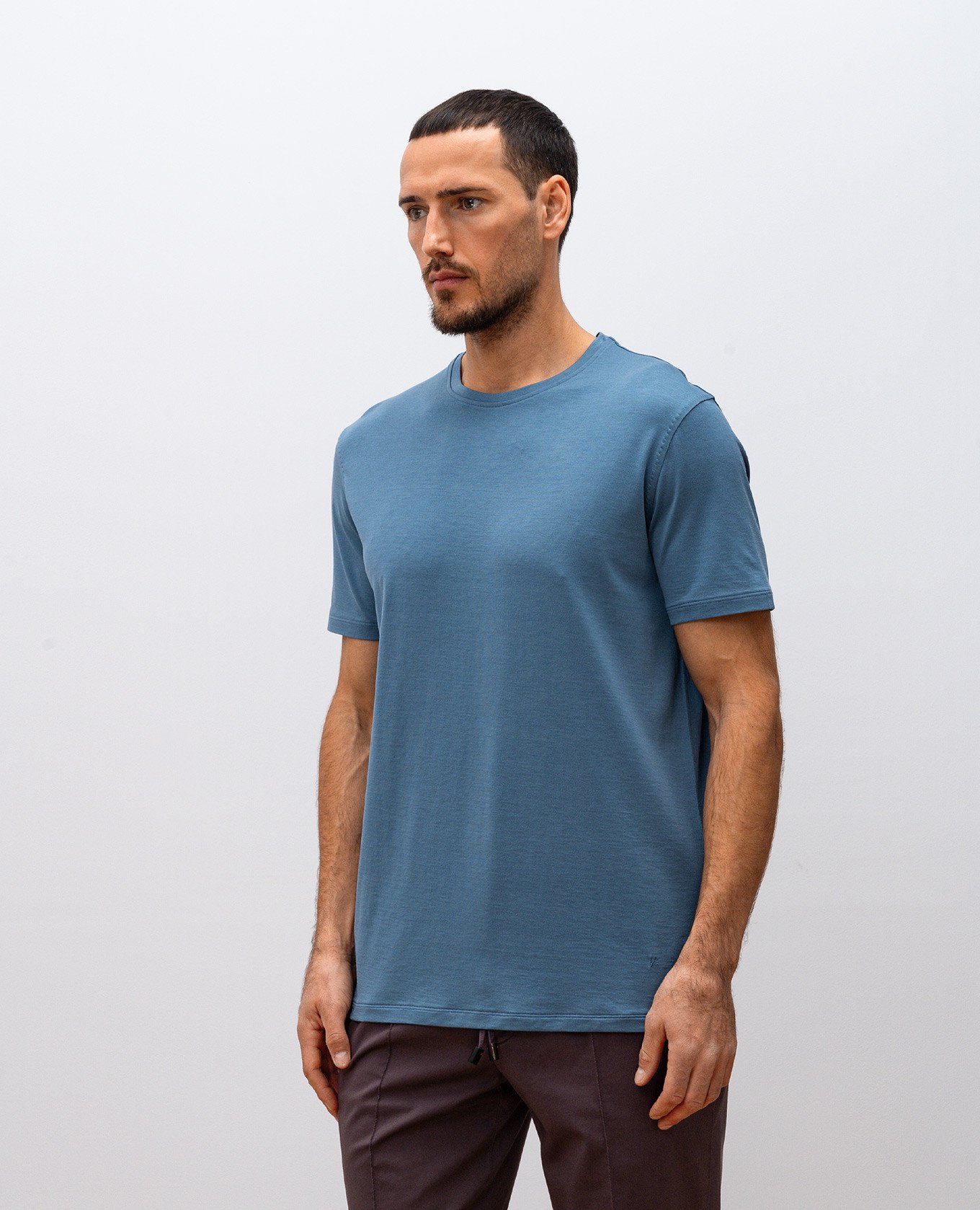 

Blue silk t-shirt ISAIA