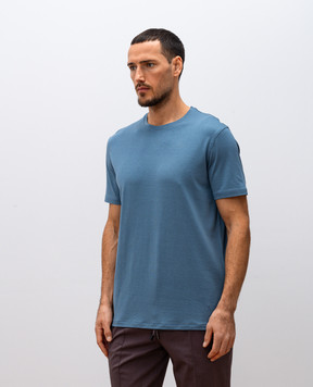 ISAIA Blue silk t-shirt MCI154JP001