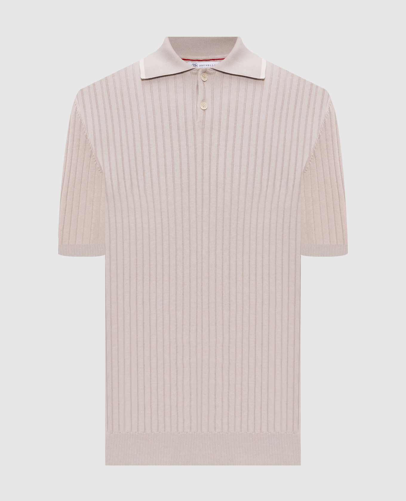 

Beige striped polo shirt Brunello Cucinelli