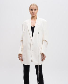 Ann Demeulemeester Agnes white wool jacket B0012370FA556