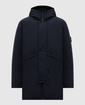 Stone Island Blue down jacket with logo K2S157100008S0026