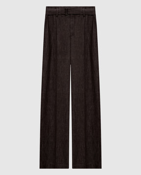 Brunello Cucinelli Brown pants with a monil chain MP125P4012