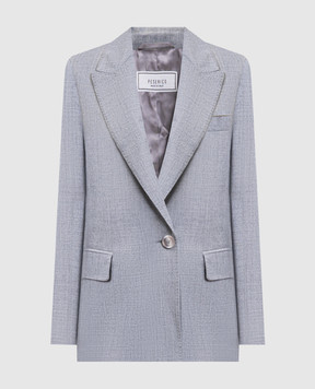 Peserico Gray wool jacket with lurex A01137D03359