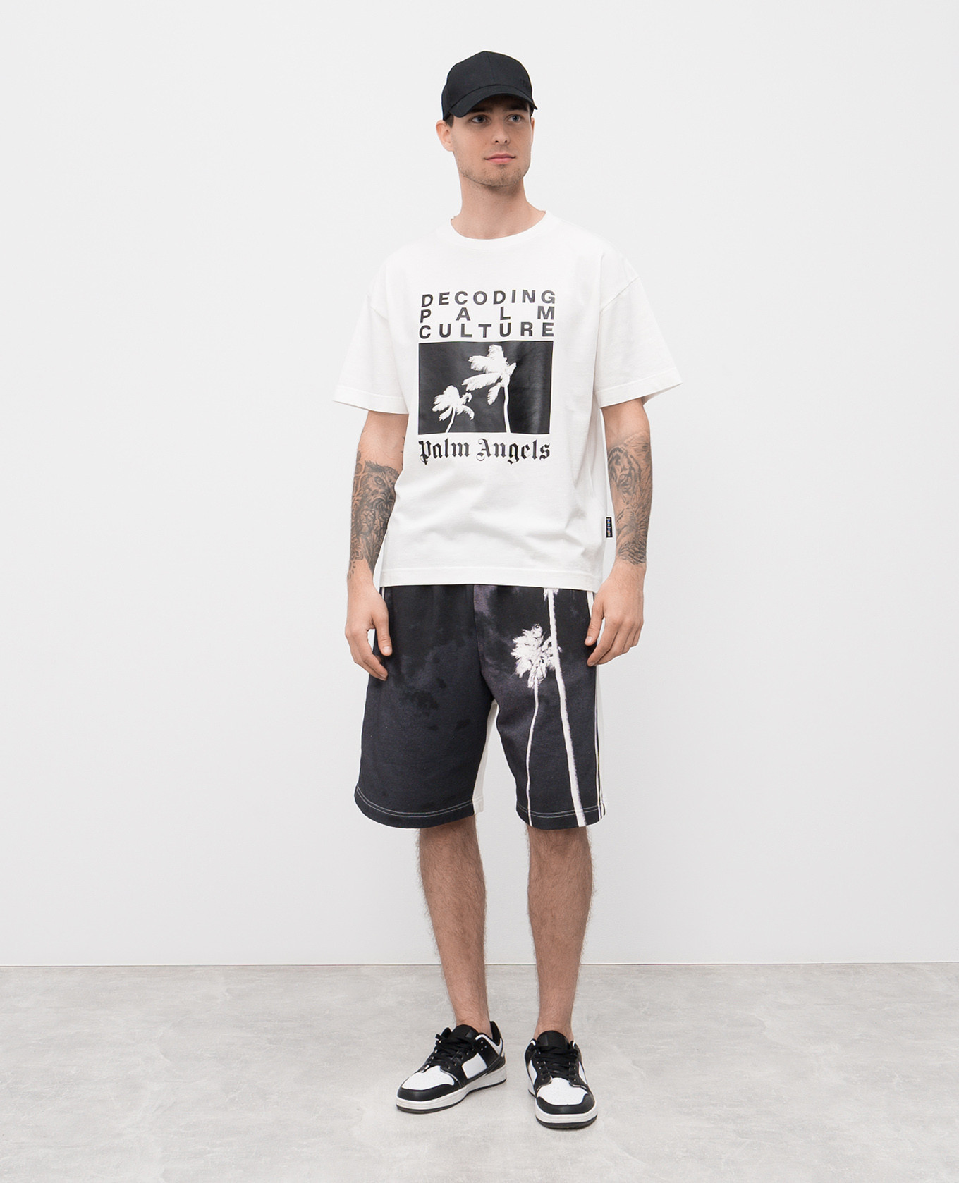 

White T-shirt with logo print Palm Angels
