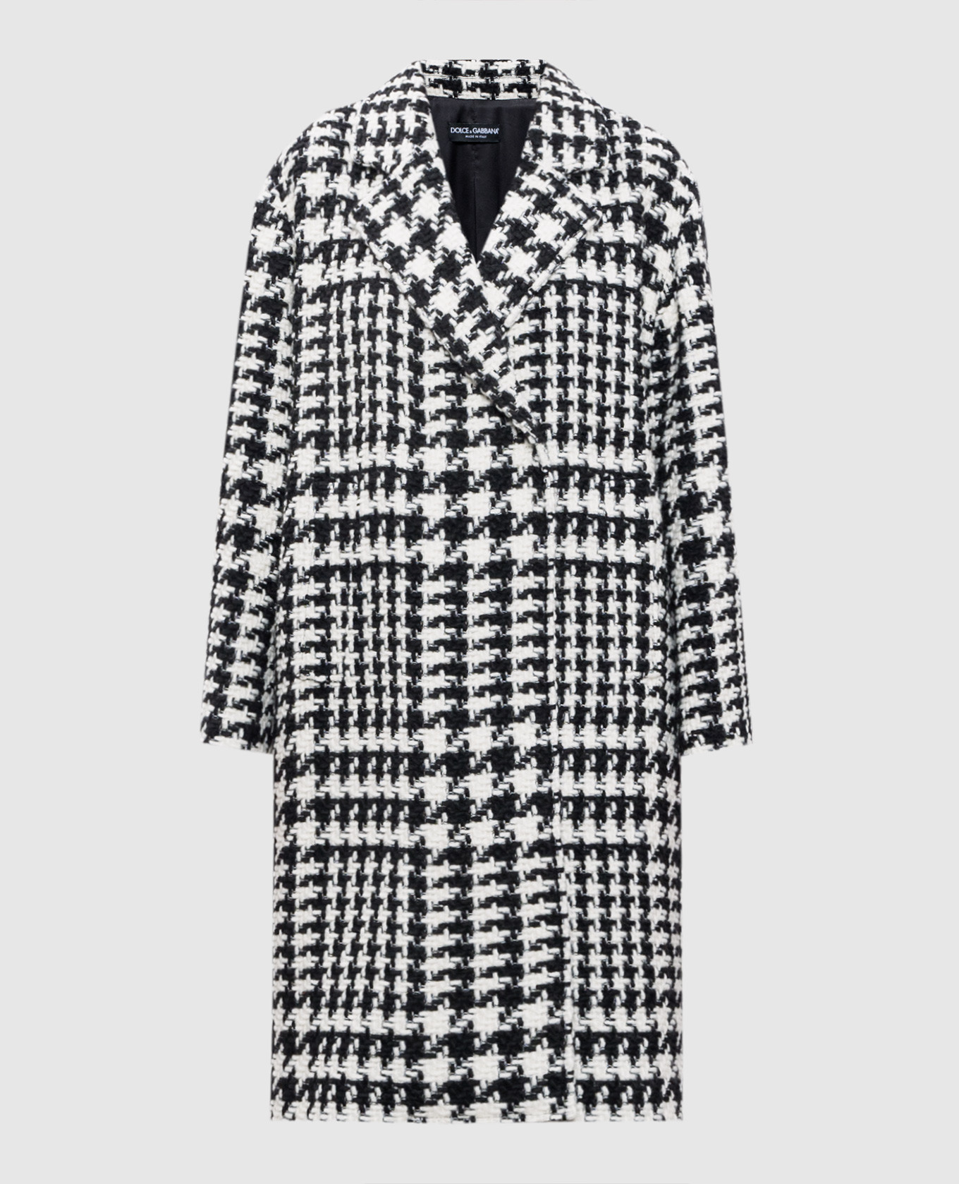 Double-breasted coat with wool in a pattern dolce&gabbana