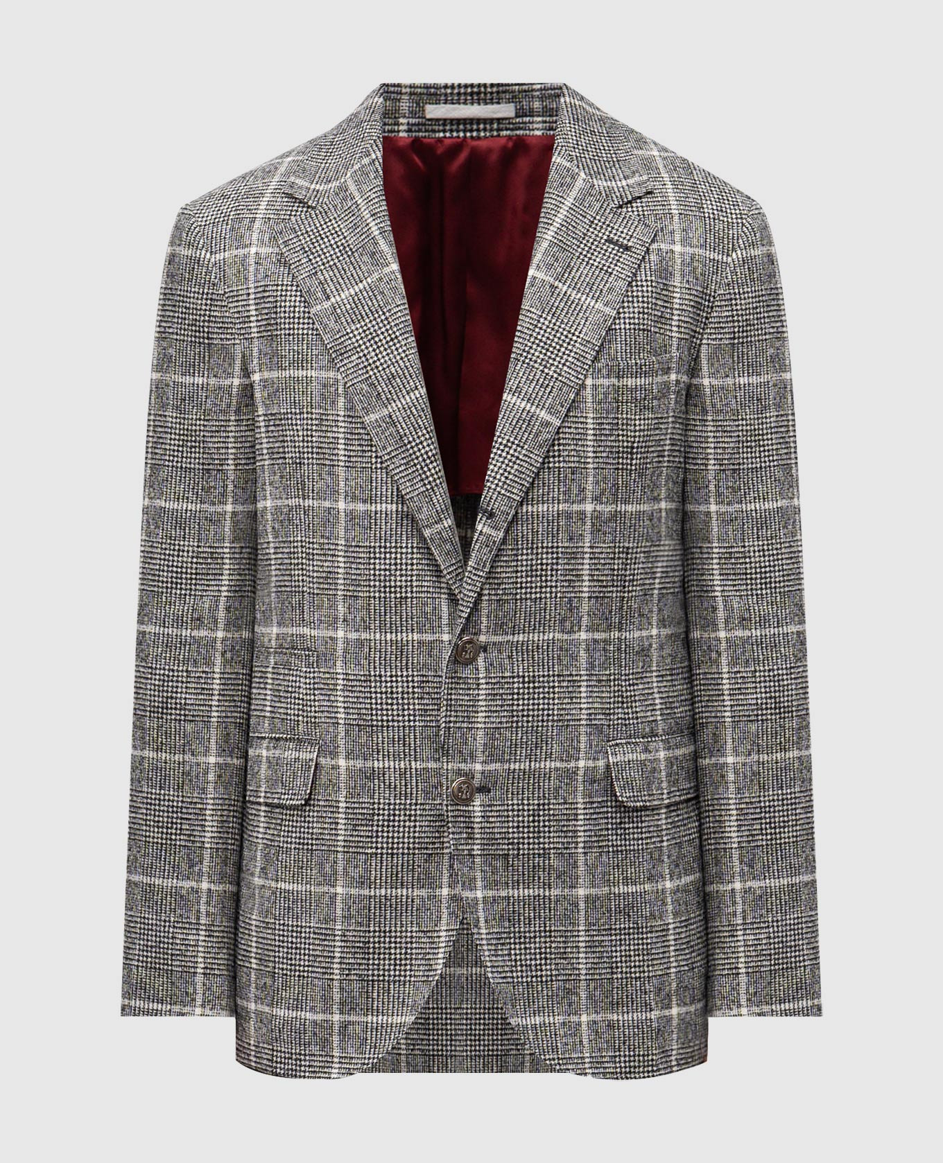 Checked alpaca wool jacket Brunello Cucinelli