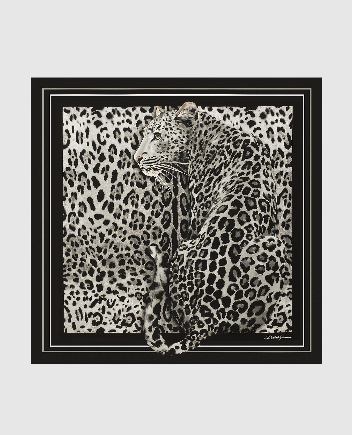 

Gray silk scarf with animal print Dolce&Gabbana, Grey