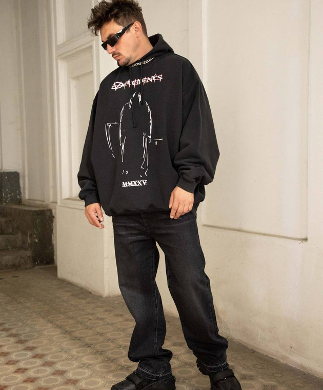 Vetements - Black hoodie with logo print UA65HD450B - shop with