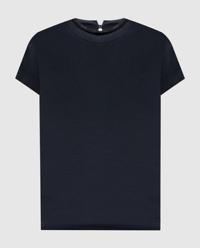 Brunello Cucinelli Blue T-shirt with lapels M0T18BD200