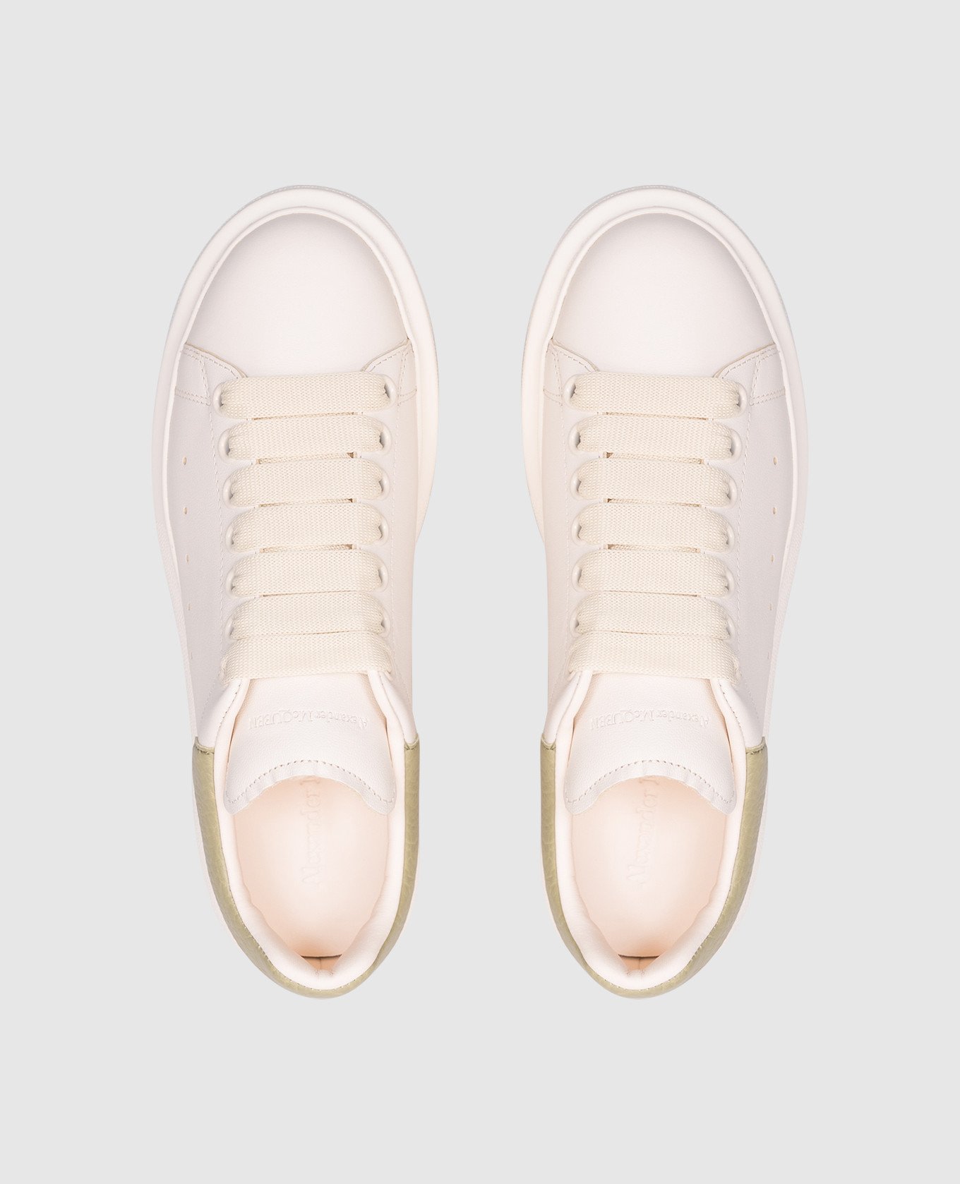 White leather sneakers with logo Alexander McQueen