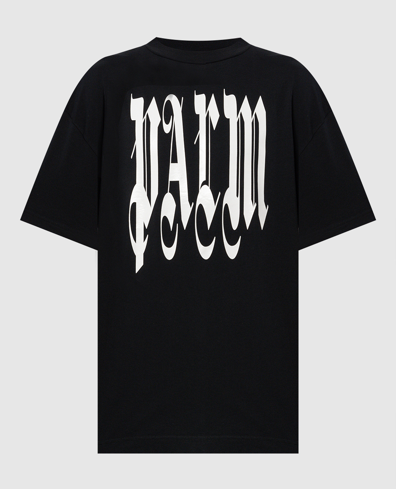 Black t-shirt with contrasting logo print palm angels