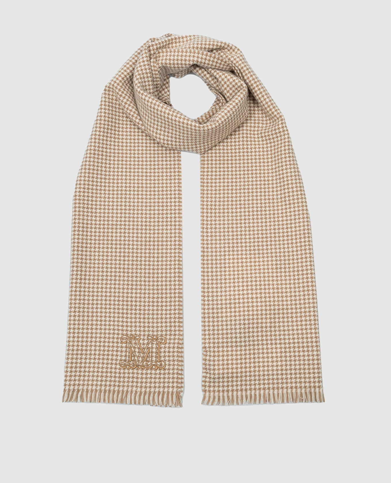 

WSSTOLA beige cashmere scarf with monogram embroidery Max Mara