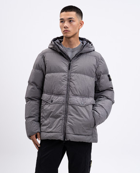 Stone Island Green down jacket with logo K2S154100011S0A23