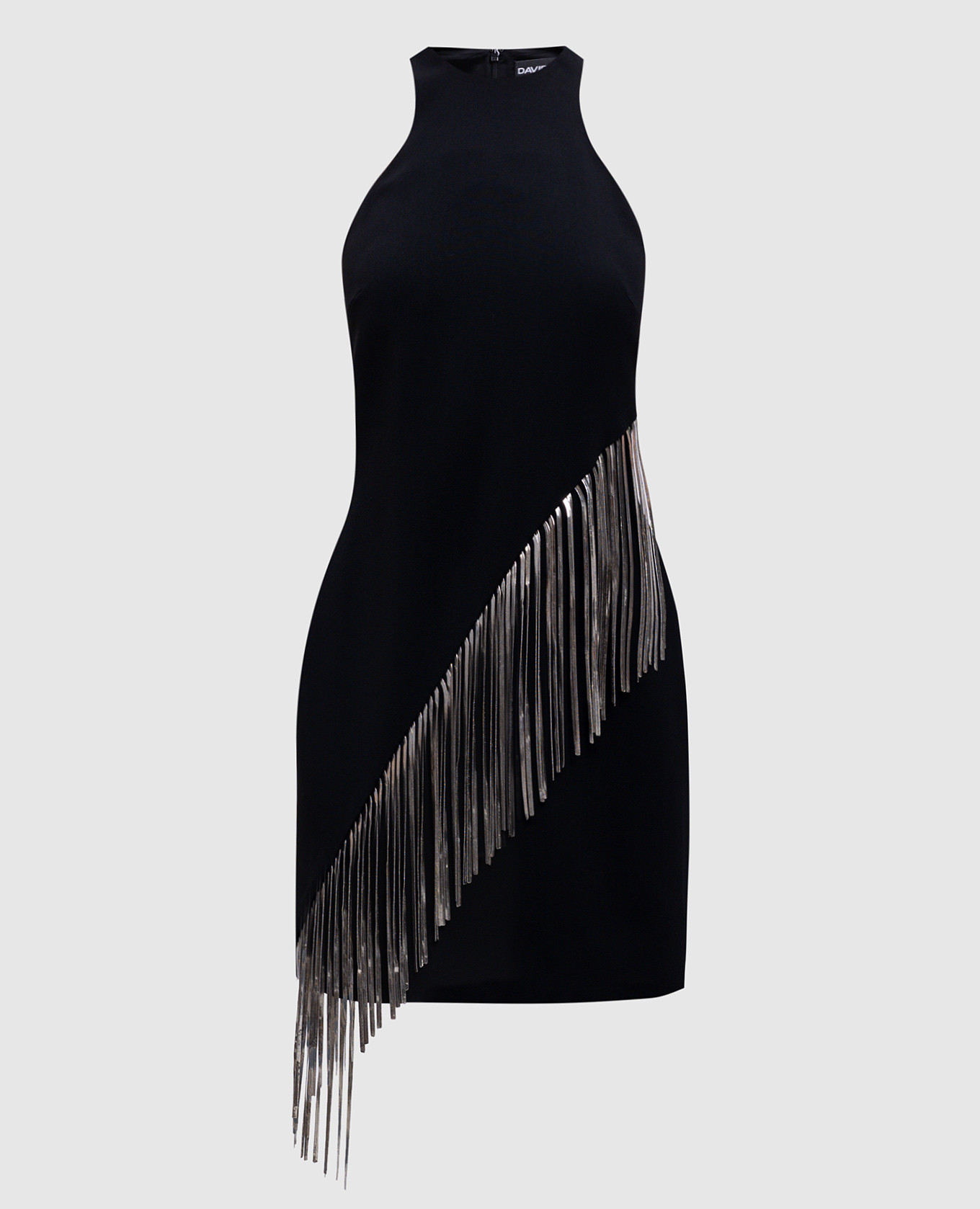Black mini dress with chains David Koma