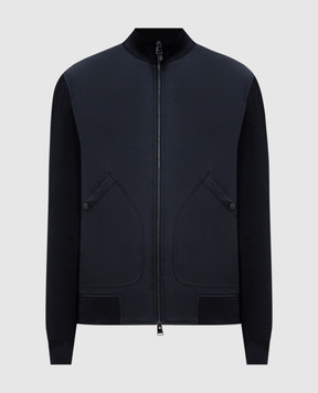 Canali Blue jacket with branded patch SG03220O40977