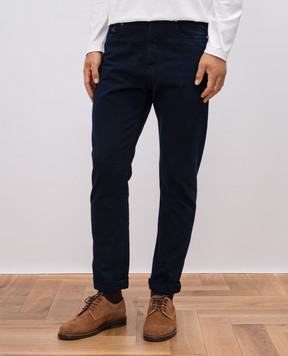 Brunello Cucinelli Blue jeans with logo emblem embroidery M262PO1090