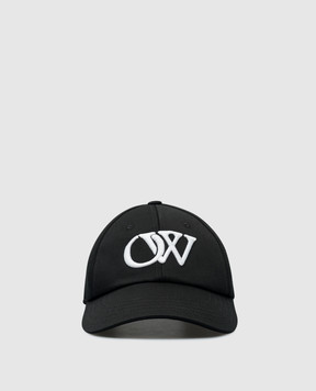 Off-White Black cap with contrasting logo embroidery OMLB069C99FAB001