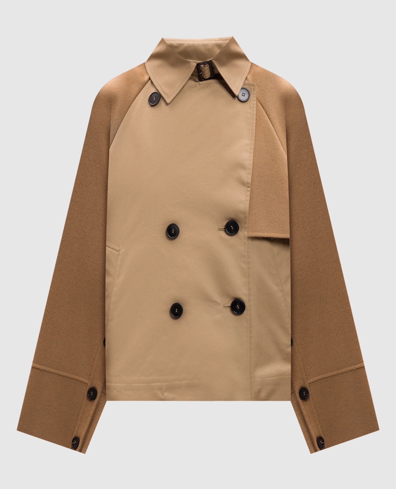 

Beige double-breasted jacket BAZAR with camel wool Max Mara Weekend