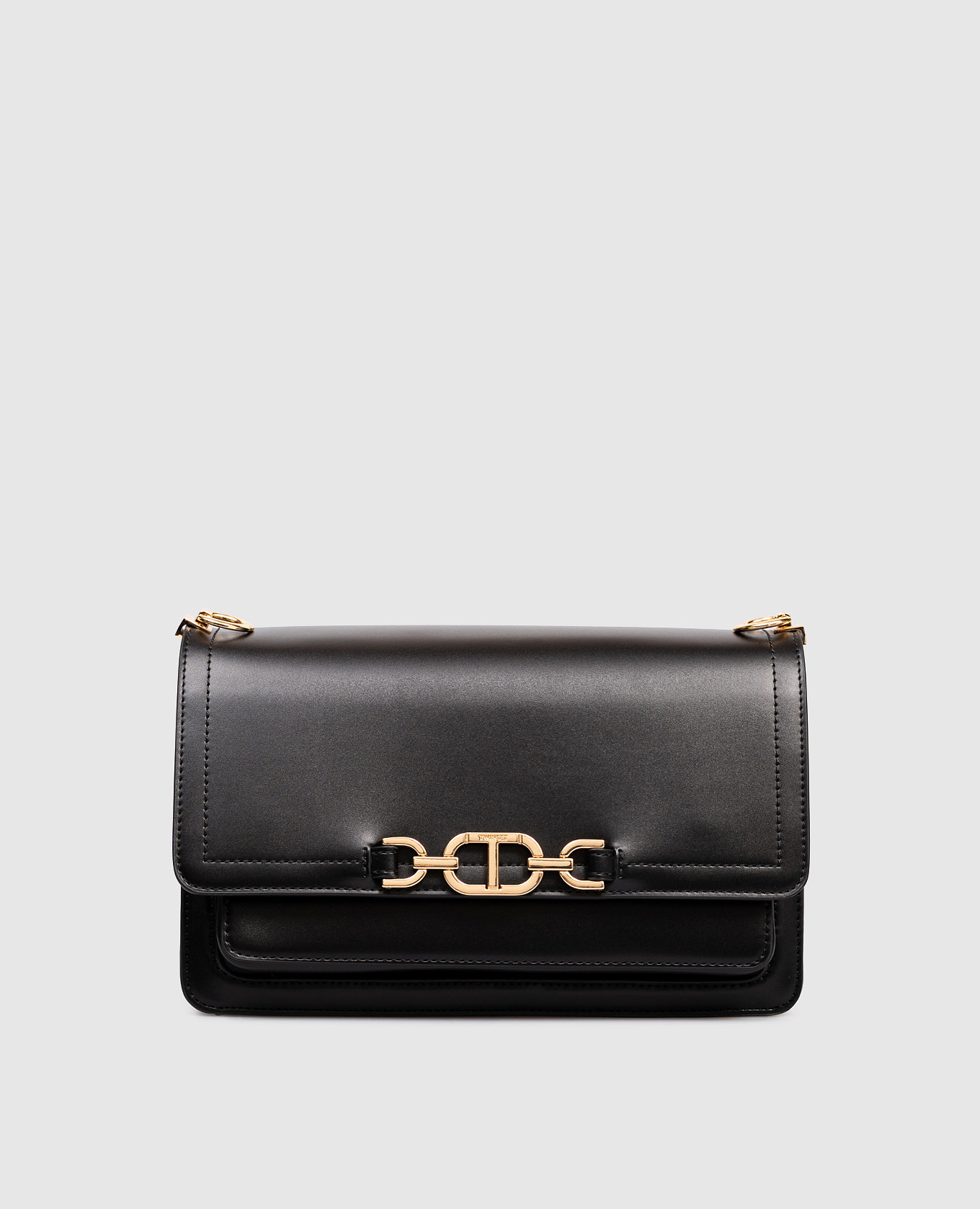 

Black messenger bag with logo Twinset