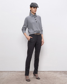 Brunello Cucinelli Gray sweater with lurex MAZ260214P