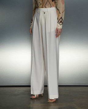 Giuseppe Di Morabito Milano Beige wool trousers with logo 02PSPA07302229