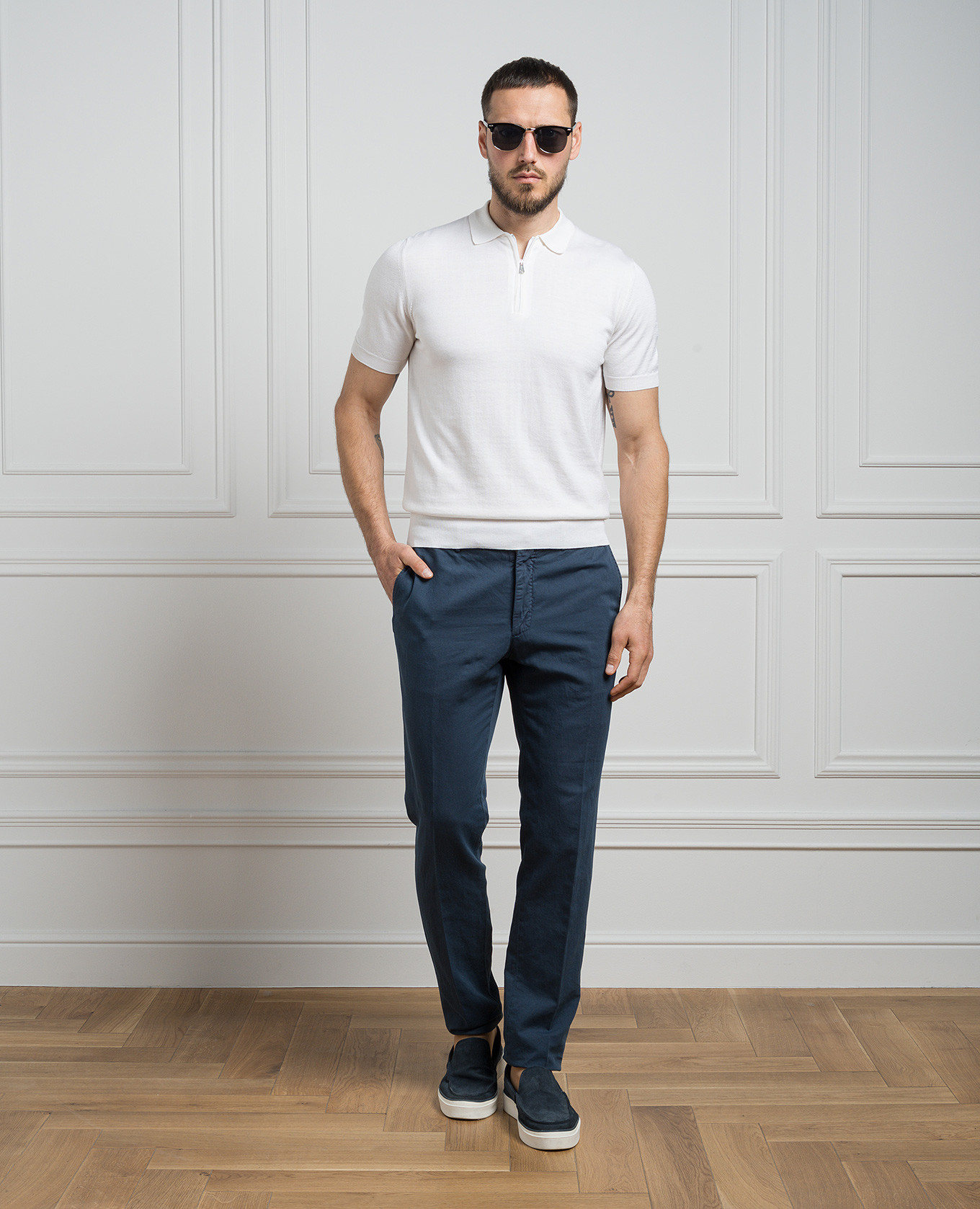 

White polo shirt with silk and cashmere Cashmere&Whiskey