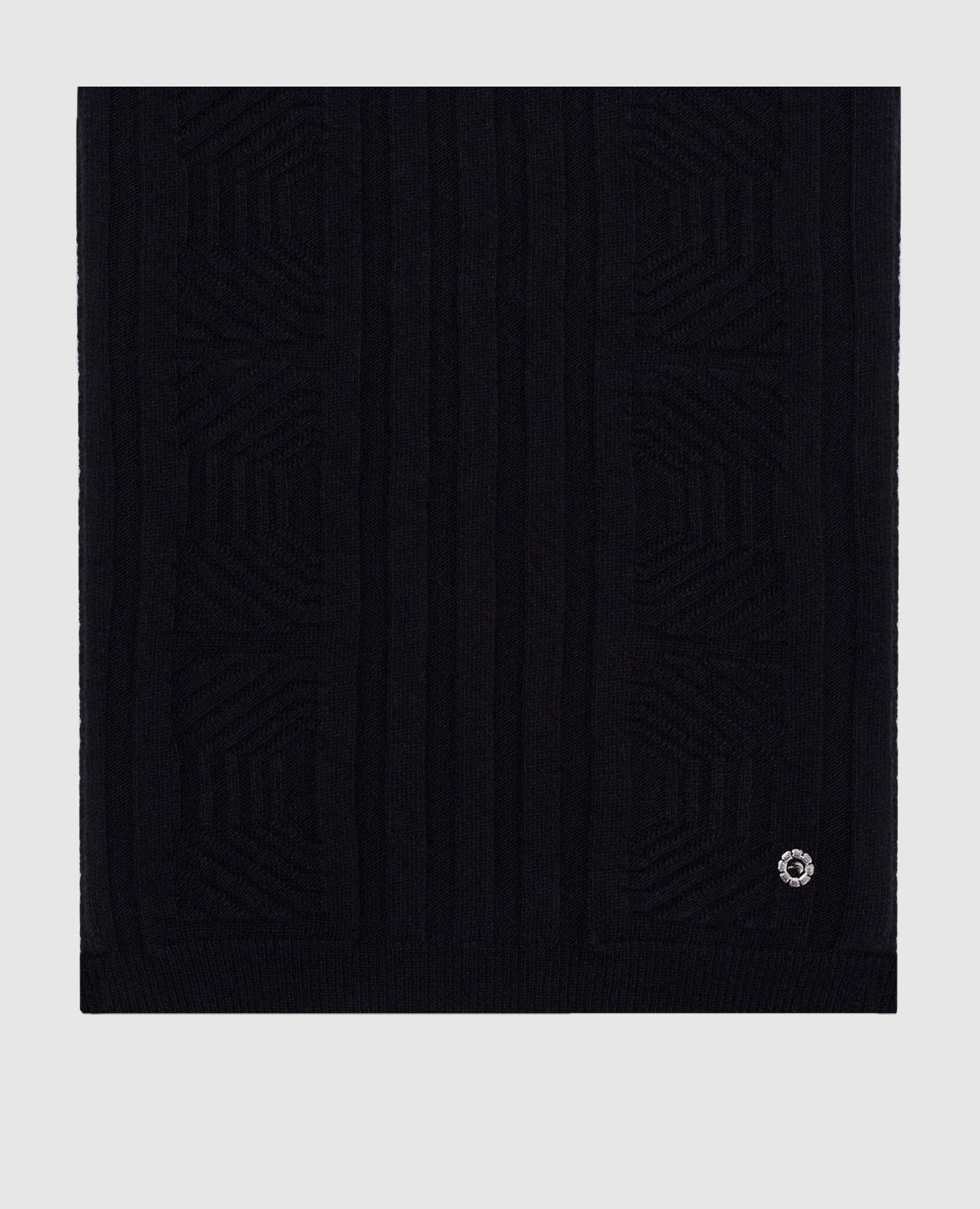 

Black wool and cashmere scarf with metal eagle head logo Stefano Ricci