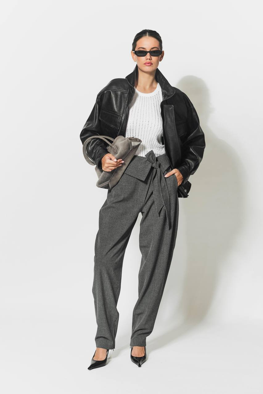 

Grey trousers with lapels The Attico