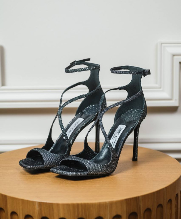 Jimmy Choo - Azia 95 black sandals AZIA95JHZ - shop with European ...