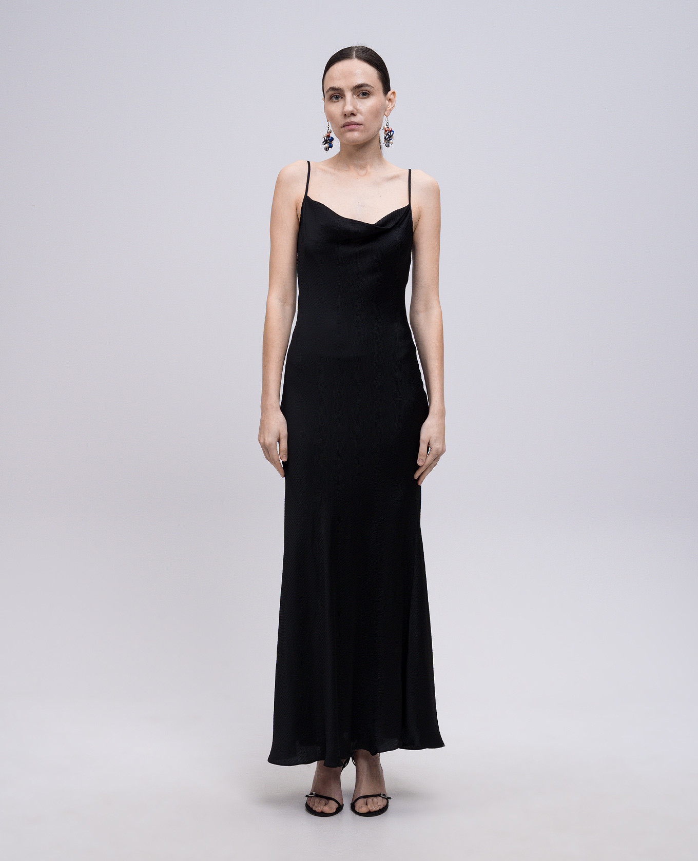 

Black maxi dress with logo Twinset