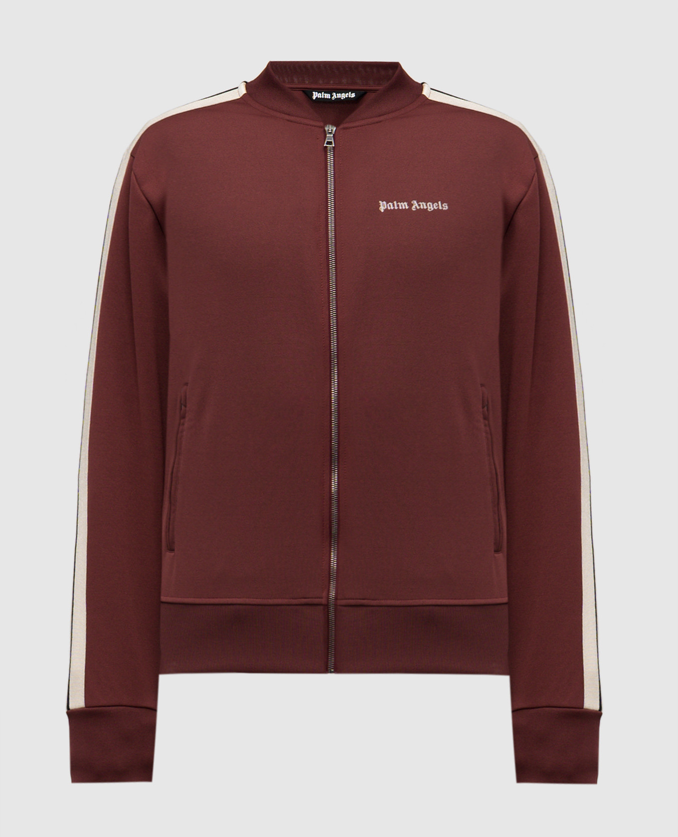 

Burgundy bomber jacket with logo Palm Angels