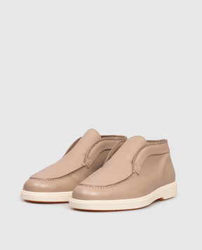 Santoni Beige leather deserts with logo WUYA71820TISHWKA