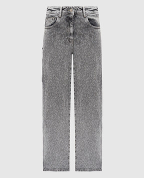 Twinset Gray jeans with a worn effect 252AP2480