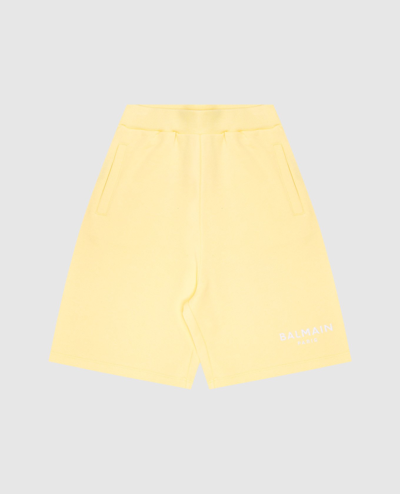 

Children's yellow shorts with textured logo Balmain