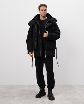 Helmut Lang Arctic Double black down jacket with removable vest O07HM402