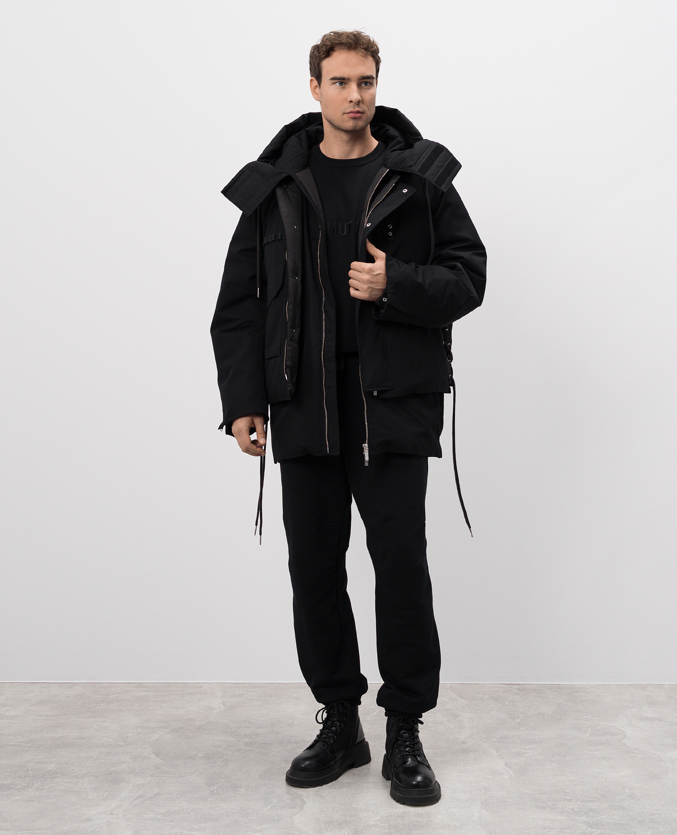 Arctic Double black down jacket with removable vest Helmut Lang 3