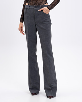 The Attico Grey flared trousers with logo 251WCP00273PLL007AA