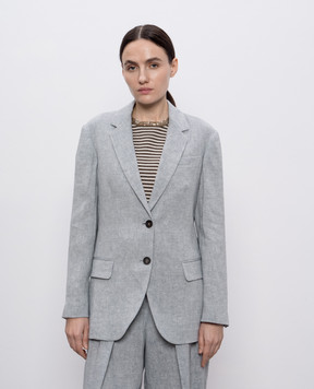 Brunello Cucinelli Gray linen jacket with lurex MH5477281