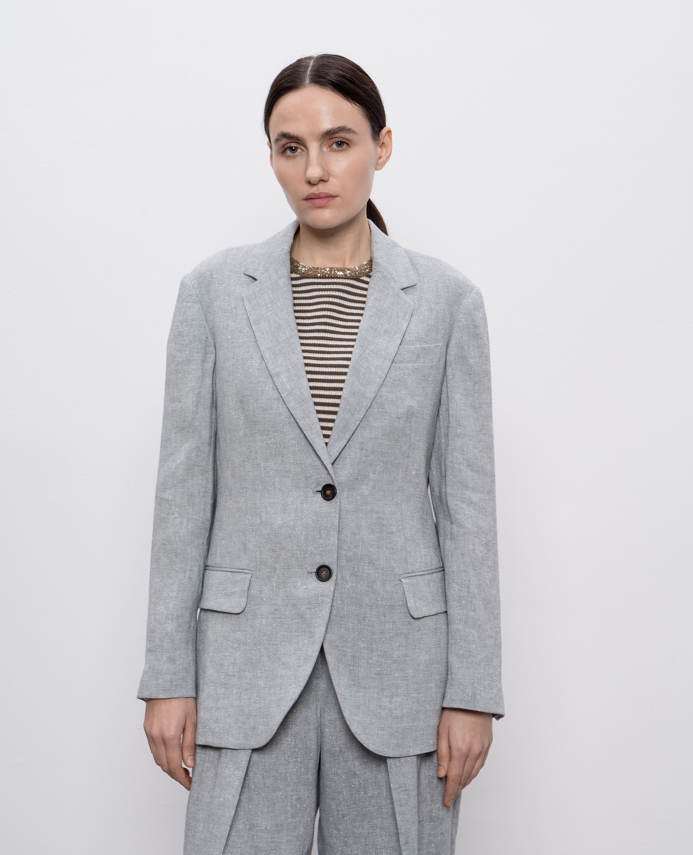 

Gray linen jacket with lurex Brunello Cucinelli, Grey