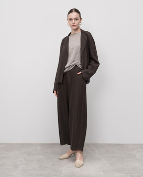 BOBOUTIC Gray cashmere, silk and linen top 4805