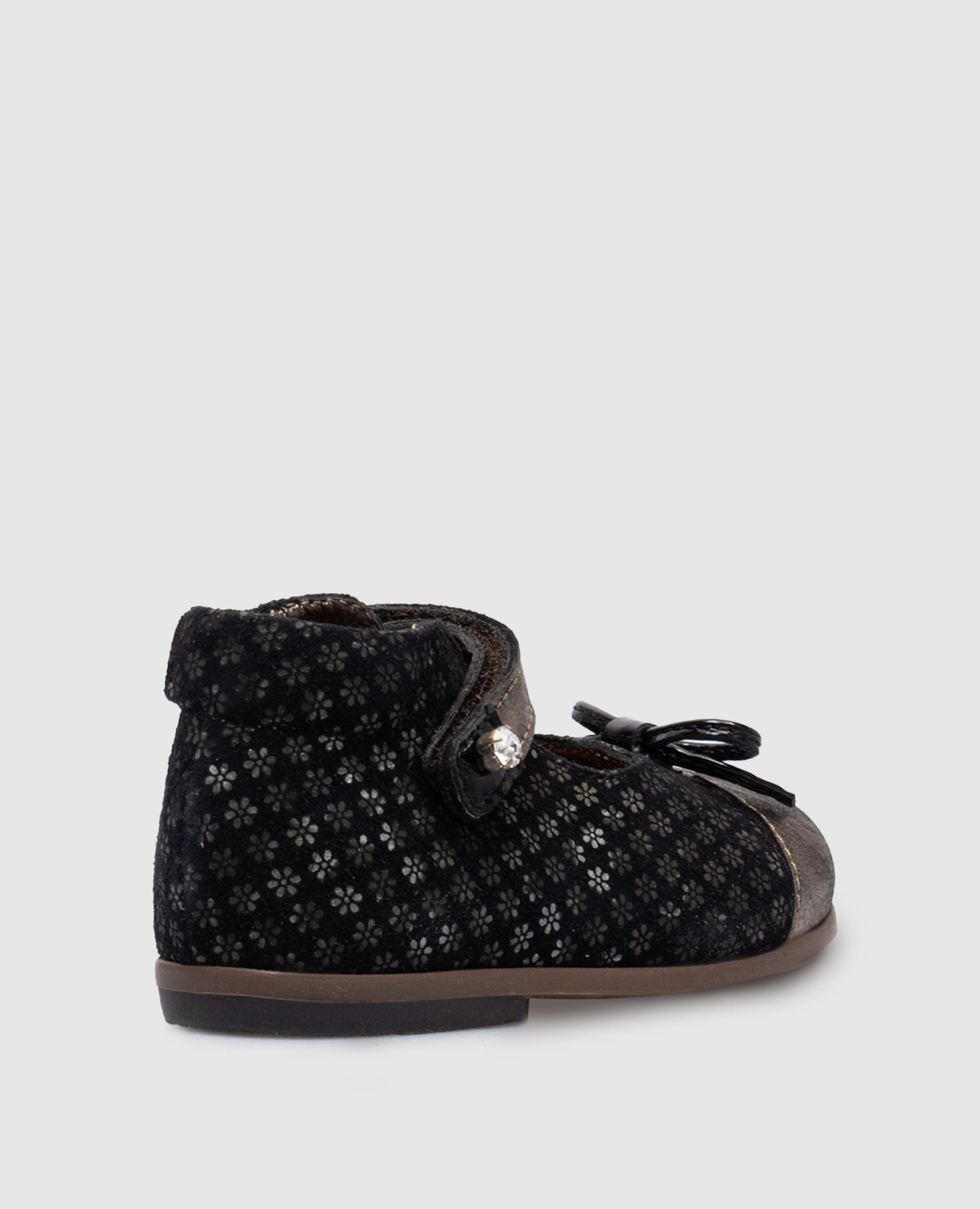 

Children's black suede shoes with a floral print Zecchino D'oro