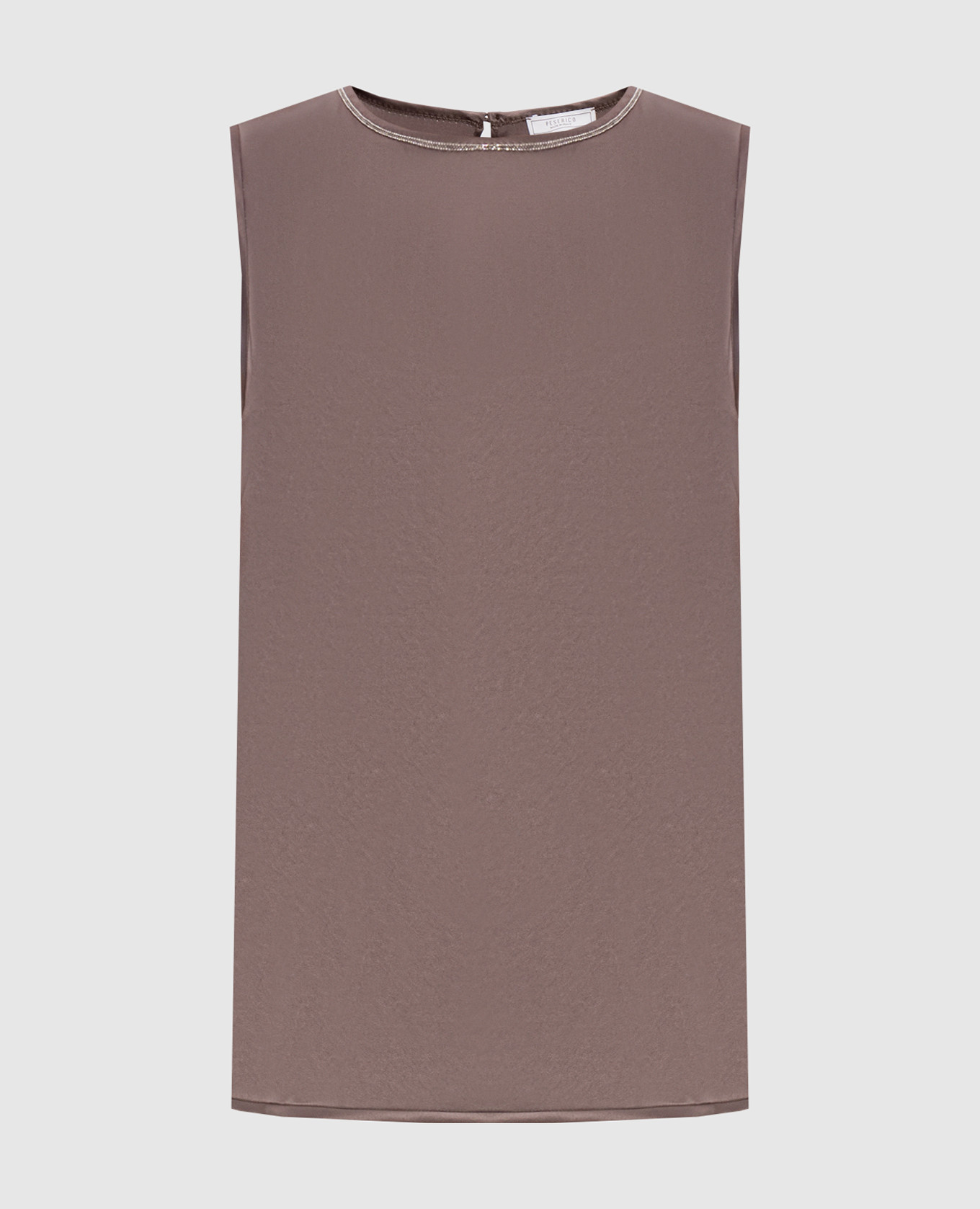 Brown silk top